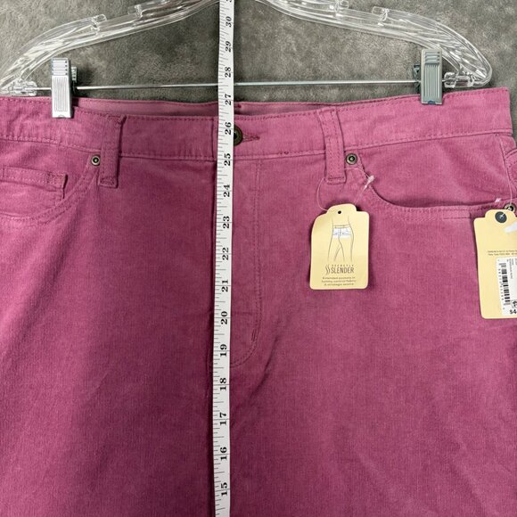 St. John's Bay Corduroy Midi Skirt Women's 16 Pink Slim Stretch Preppy Academia - Picture 6 of 10